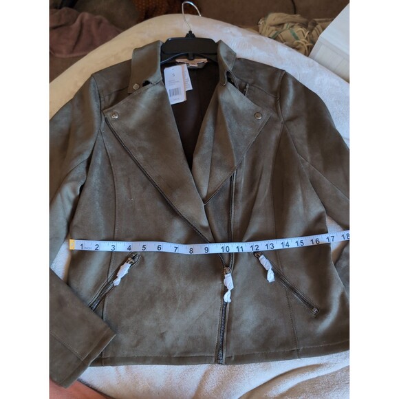 Philosophy olive green suede jacket size small NEW WITH TAGS - Picture 4 of 6